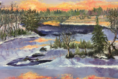 A Winter Sun Setting on the Androscoggin River by Margaret Wailes