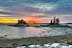 Winter Sunset At Lookout Point Harpswell Maine (2023) by Jeffrey Runyon