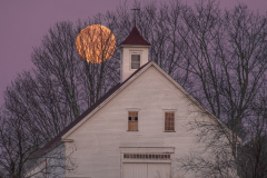 Moonset, Pownal Barn by Karen Kurkjian